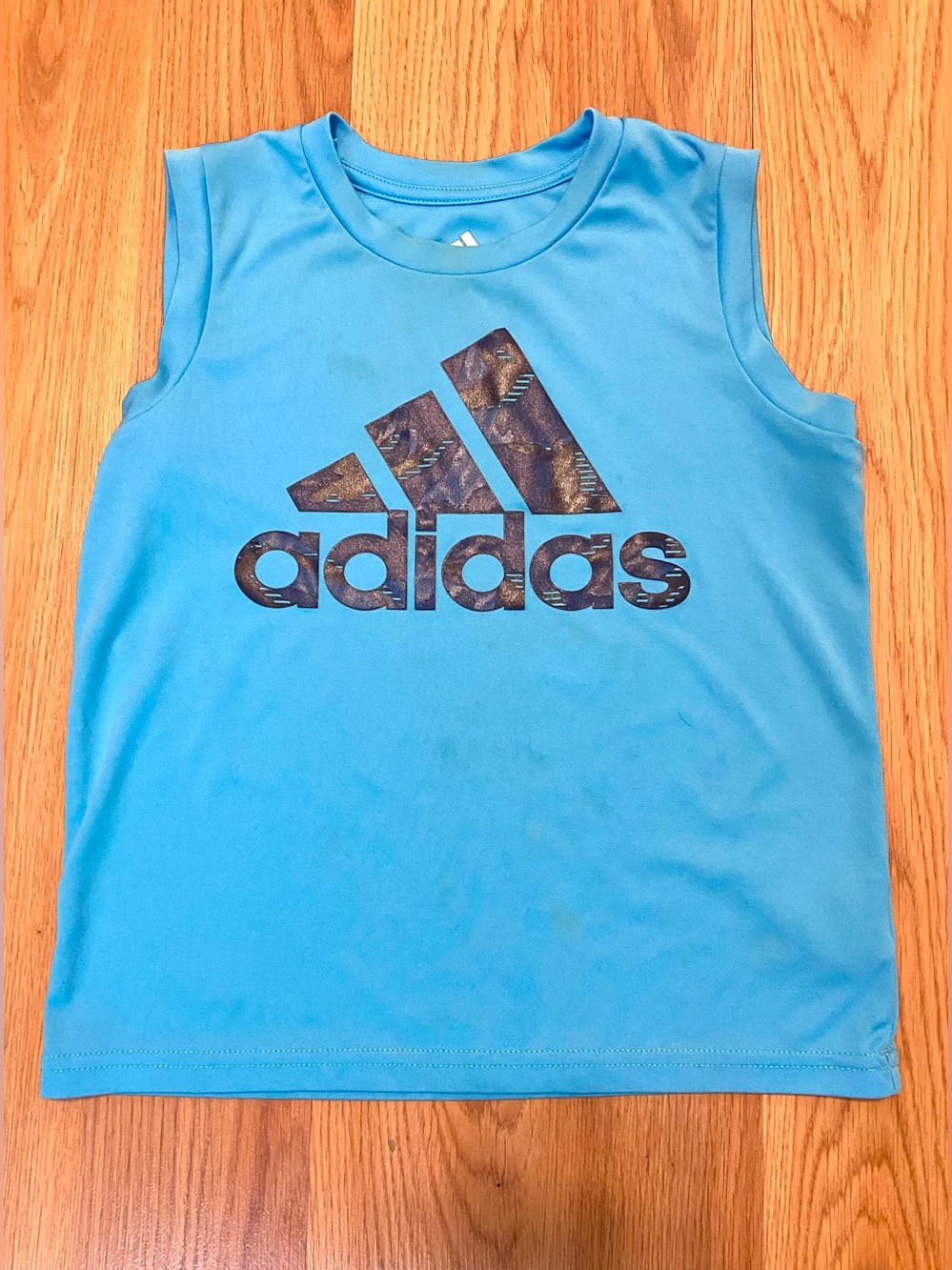 ππ€ ADIDAS MATCHING SET FOR BOYS SIZE 4T! TANKTOP AND SHORTS BLUE STRIPES 2 PIECE - Picture 3 of 9